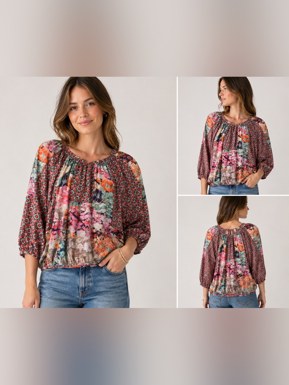 Anthropology Figueroa & Flower multicoloured BOHO FLORAL Paisley Blouse - med
